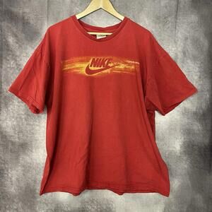 Vintage 90's Nike T-Shirt Men's XXL Red Logo Short Sleeve